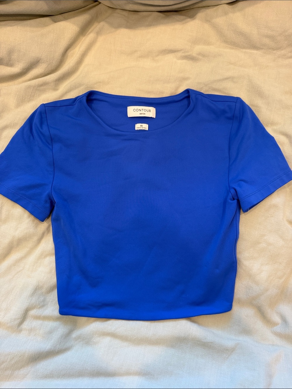 Aritzia Contour Electric Blue Crop Tee